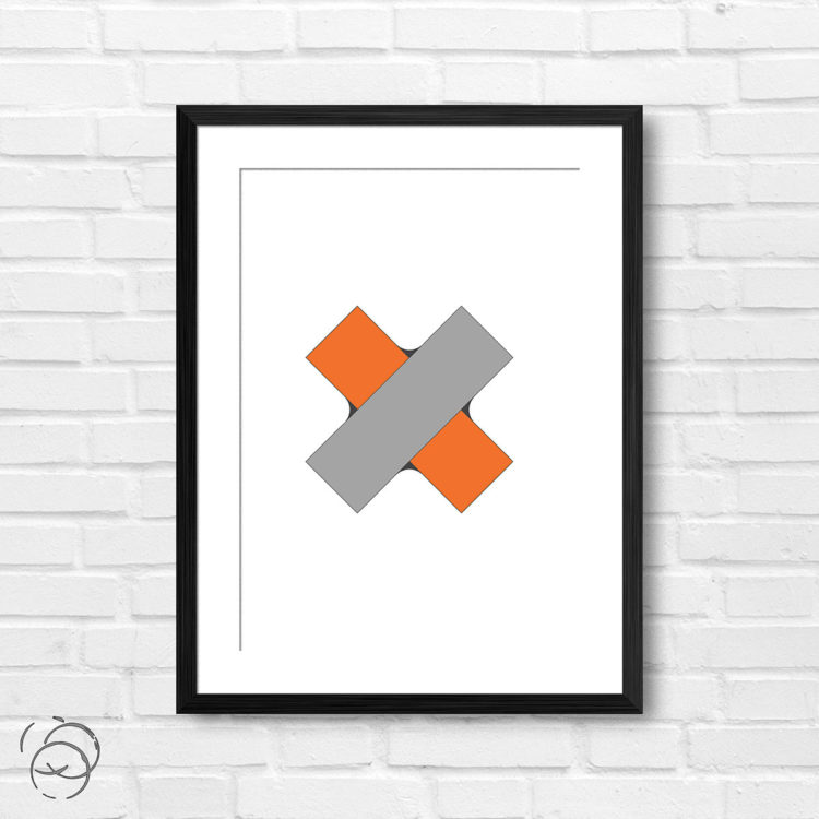 Geometric Woven Cross Print