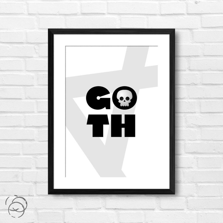 Goth O Skull Print