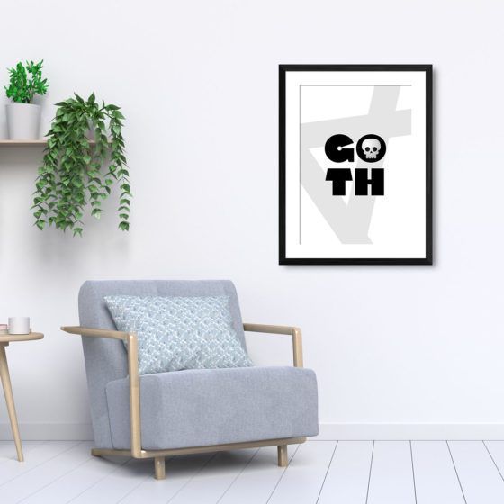 Goth O Skull Print - Image 5