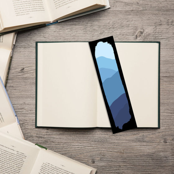 Gradient Abstract Brushstroke Blue Bookmark - Image 2