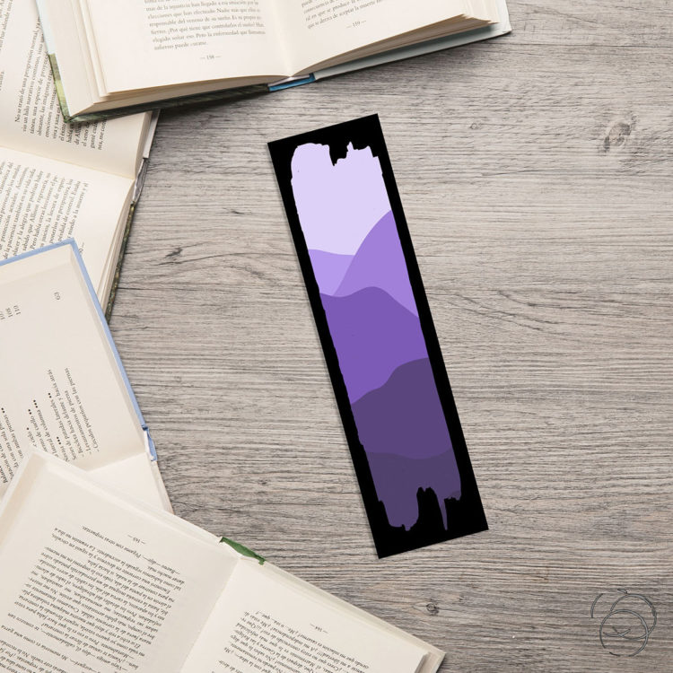 Gradient Abstract Brushstroke Purple Bookmark