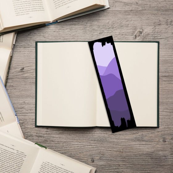 Gradient Abstract Brushstroke Purple Bookmark - Image 2