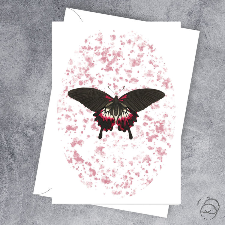 Hand Drawn Butterfly Blank Card