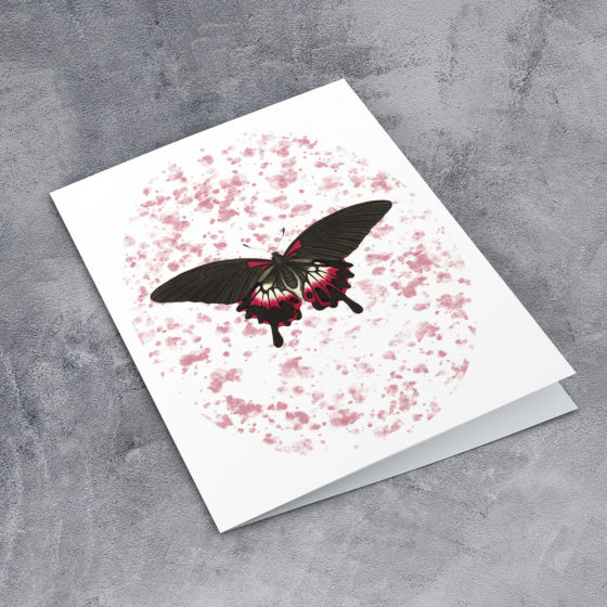 Hand Drawn Butterfly Blank Card - Image 2