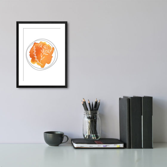 Hand Drawn Flowers On Brushed Watercolour Print - Image 2