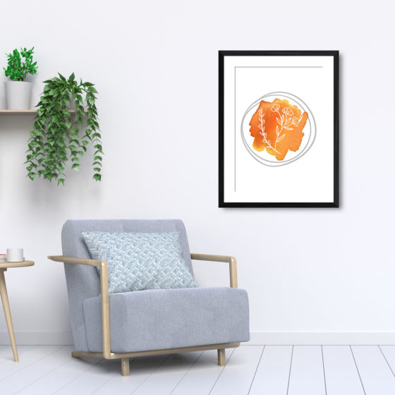 Hand Drawn Flowers On Brushed Watercolour Print - Image 5