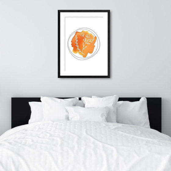Hand Drawn Flowers On Brushed Watercolour Print - Image 6