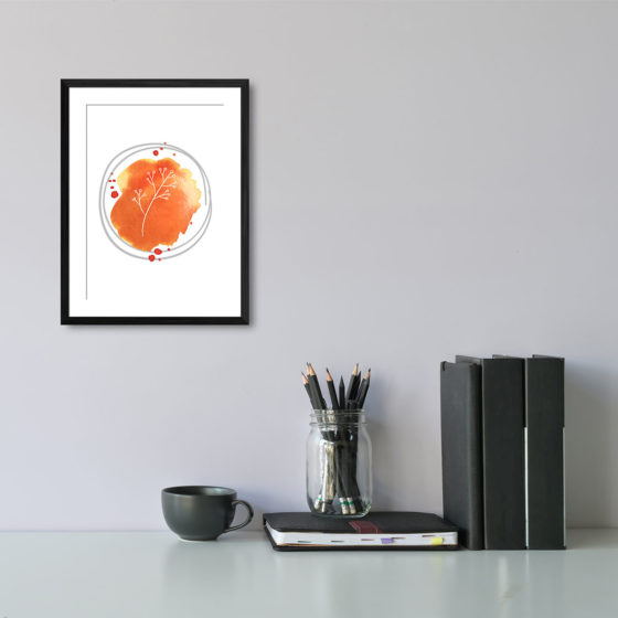 Hand Drawn Flowers On Brushed Watercolour Print - Image 2