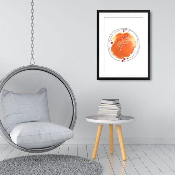 Hand Drawn Flowers On Brushed Watercolour Print - Image 3