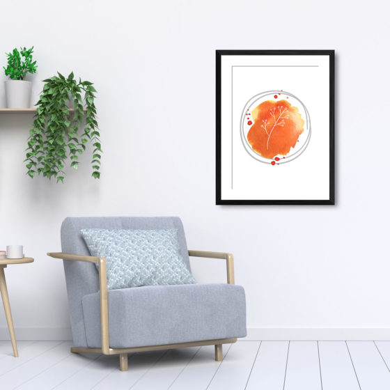 Hand Drawn Flowers On Brushed Watercolour Print - Image 5