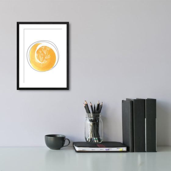 Hand Drawn Flowers On Brushed Watercolour Print - Image 2