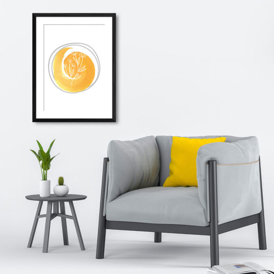 Hand Drawn Flowers On Brushed Watercolour Print - Image 4
