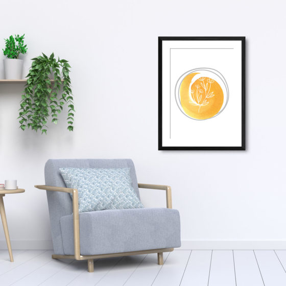 Hand Drawn Flowers On Brushed Watercolour Print - Image 5
