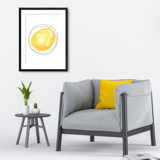 Hand Drawn Flowers On Brushed Watercolour Print - Image 4