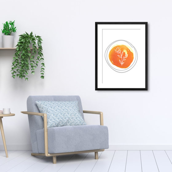 Hand Drawn Flowers On Brushed Watercolour Print - Image 6