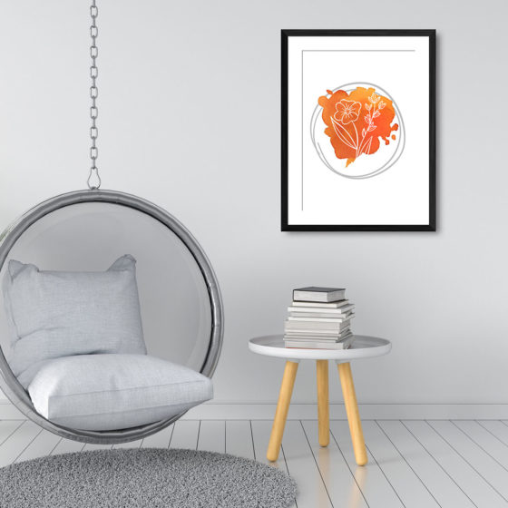 Hand Drawn Flowers On Brushed Watercolour Print - Image 3