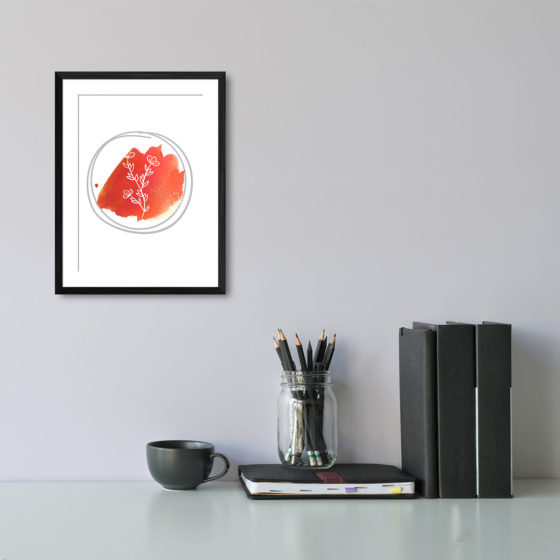 Hand Drawn Flowers On Brushed Watercolour Print - Image 2