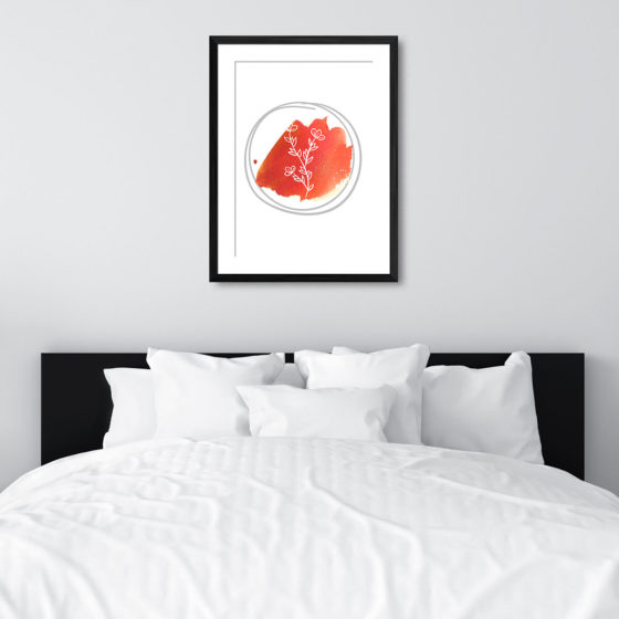 Hand Drawn Flowers On Brushed Watercolour Print - Image 6