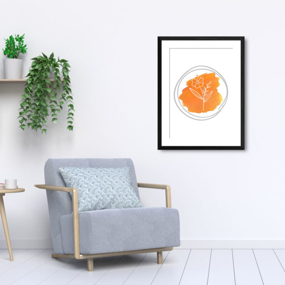 Hand Drawn Flowers On Brushed Watercolour Print - Image 5