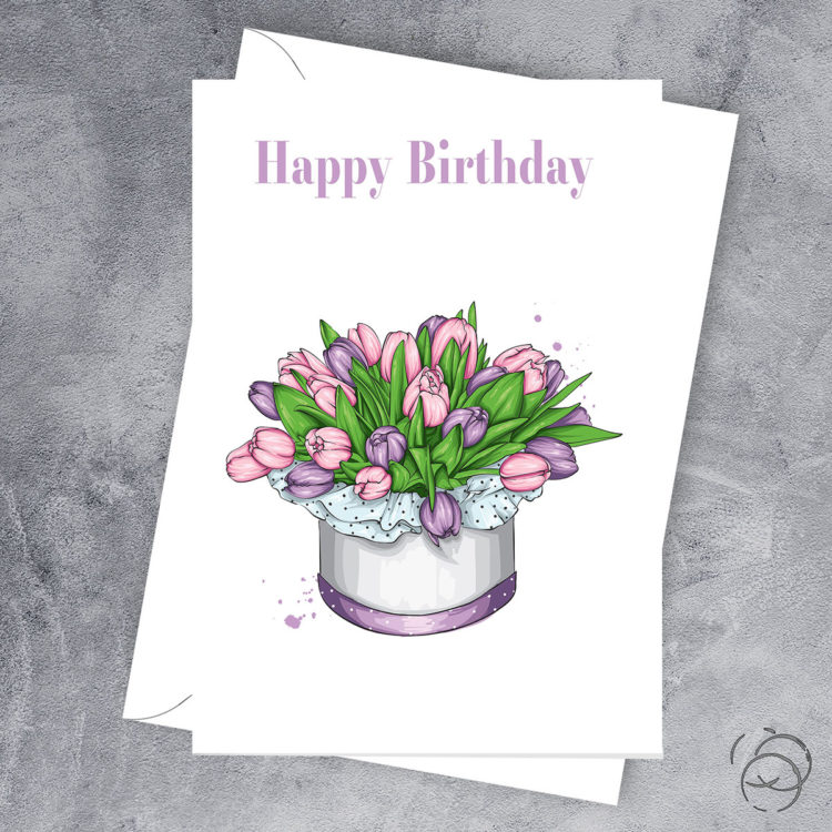Happy Birthday Box Of Tulips Card