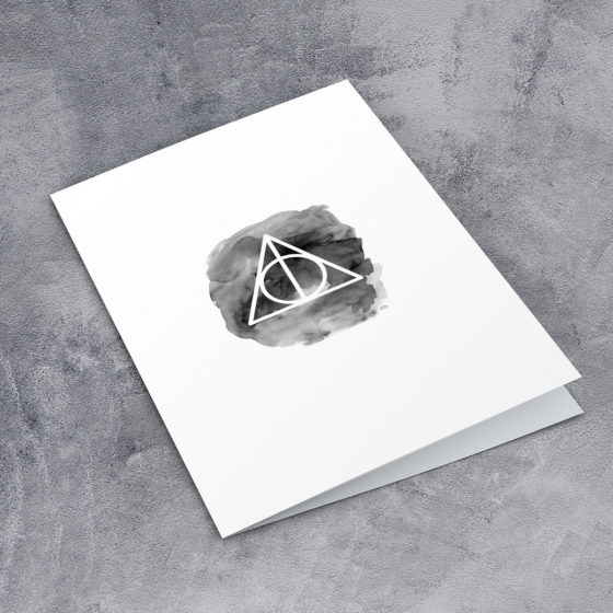 Harry Potter Deathly Hallows Watercolour Card - Image 2