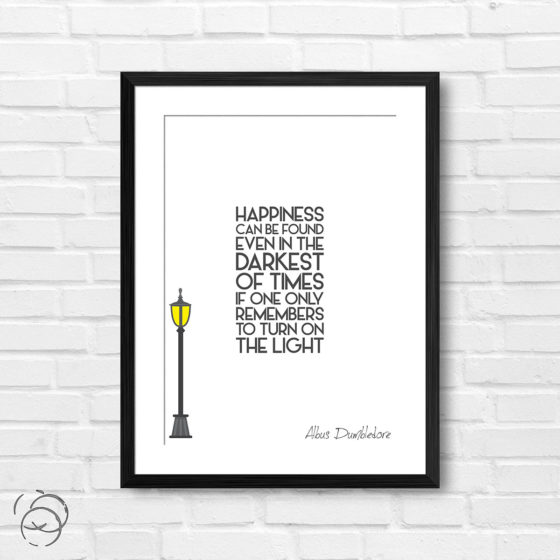 Harry Potter Happiness Can Be Found Quote Albus Dumbledore Print