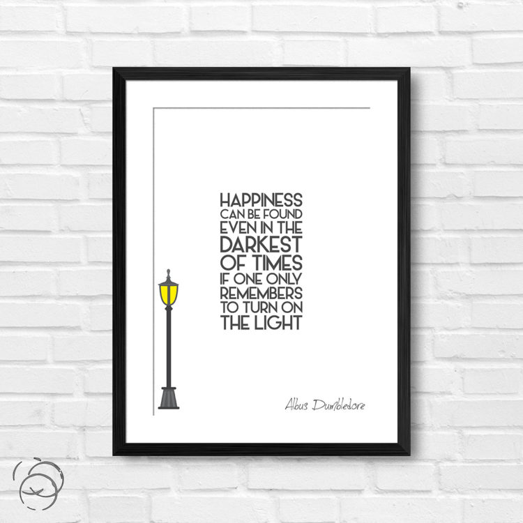Harry Potter Happiness Can Be Found Quote Albus Dumbledore Print