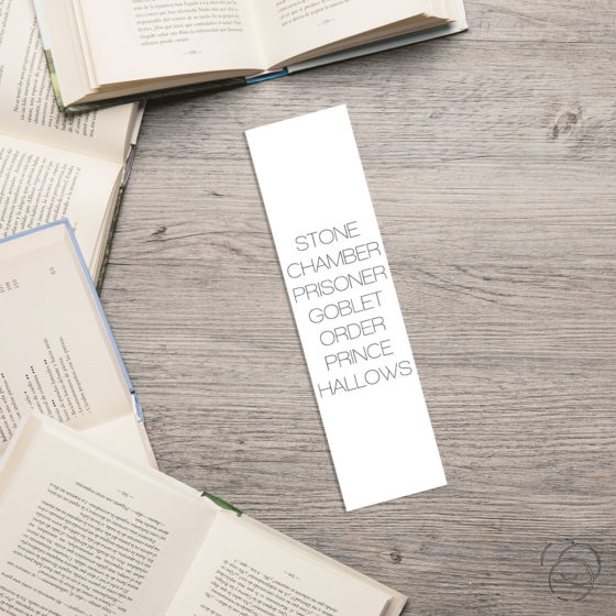 Harry Potter Minimalist Book Title Bookmark