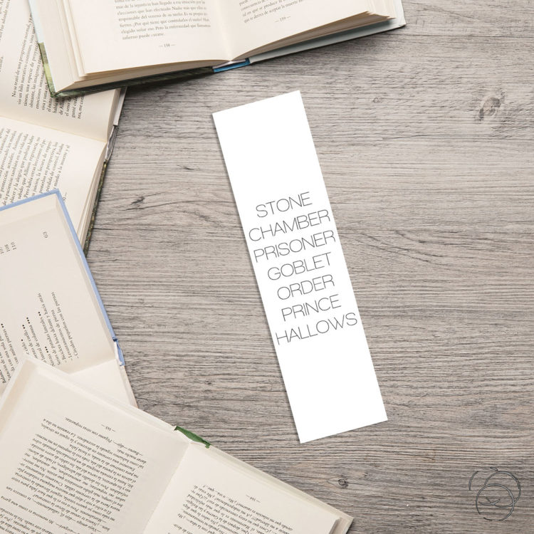 Harry Potter Minimalist Book Title Bookmark