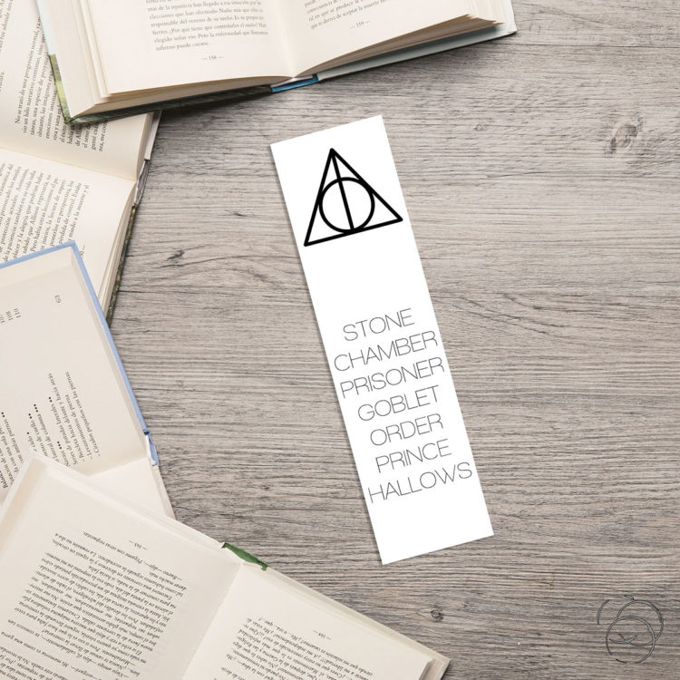 Harry Potter Minimalist Book Title Deathly Hallows Bookmark