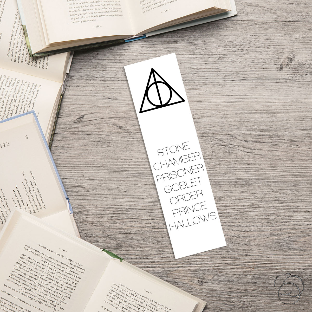 Harry Potter Minimalist Book Title Deathly Hallows Bookmark