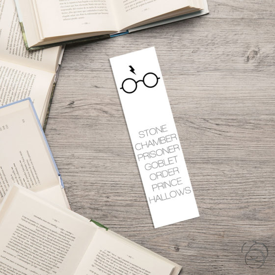 Harry Potter Minimalist Book Title Glasses And Scar Bookmark
