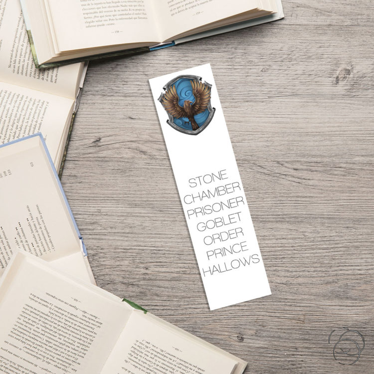 Harry Potter Minimalist Book Title Ravenclaw House Crest Bookmark