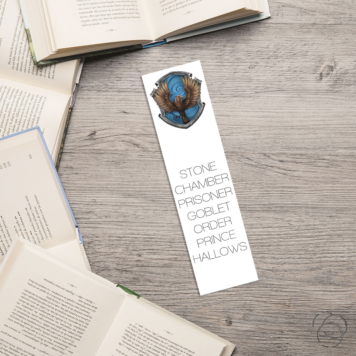 Harry Potter Minimalist Book Title Ravenclaw House Crest Bookmark