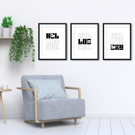 Hello Sexy Typography Black And White Trio Prints - Image 5