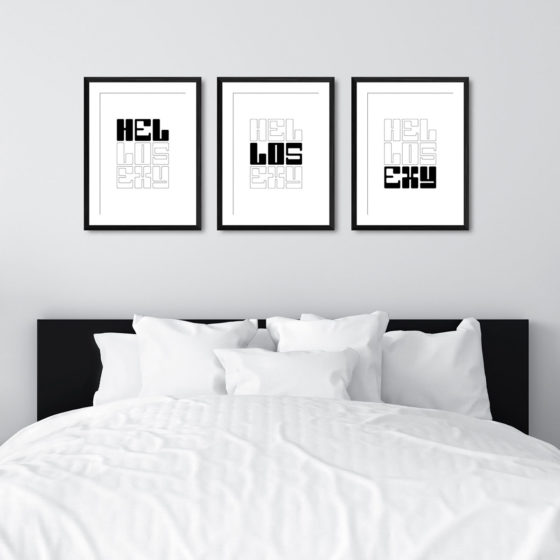 Hello Sexy Typography Black And White Trio Prints - Image 6