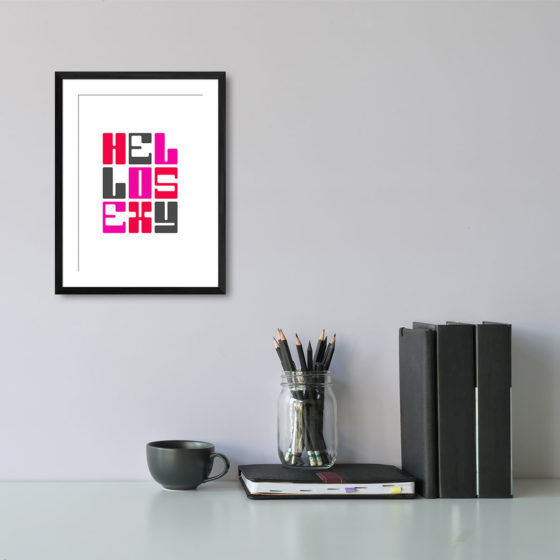 Hello Sexy Typography Colour Print - Image 2