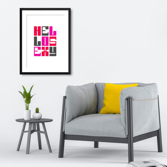 Hello Sexy Typography Colour Print - Image 4