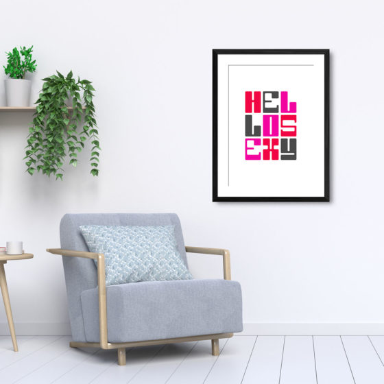 Hello Sexy Typography Colour Print - Image 5