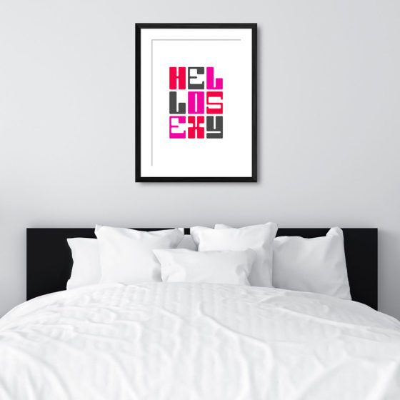 Hello Sexy Typography Colour Print - Image 6