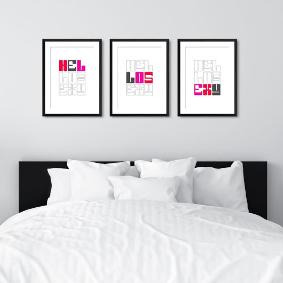 Hello Sexy Typography Colour Trio Prints - Image 6