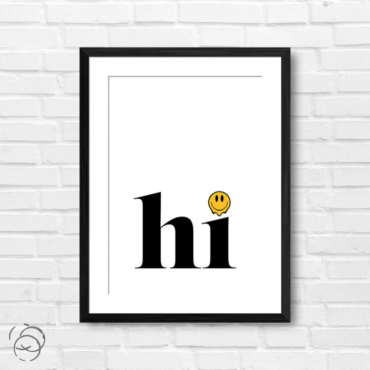 Hi Melting Emoji Print