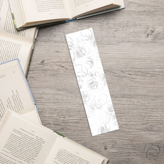 Human Skull Black Outline Bookmark