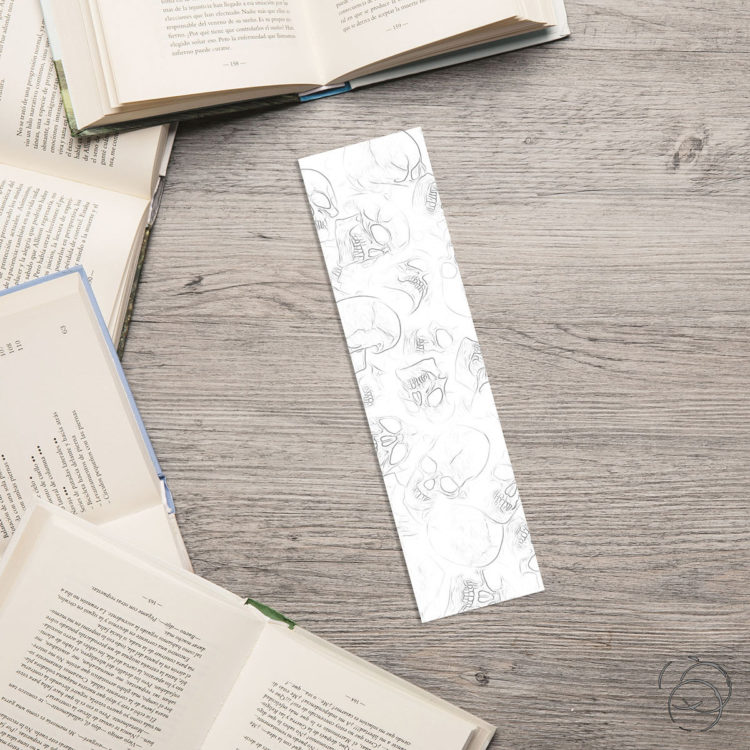 Human Skull Black Outline Bookmark