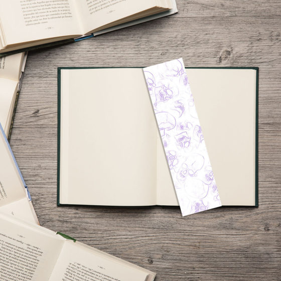 Human Skull Green Outline Bookmark - Image 2