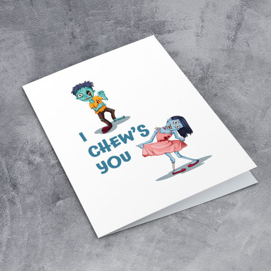 I Chews You Zombie Card - Image 2