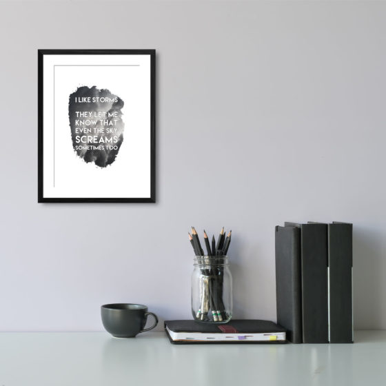 I Like Storms Quote Print - Image 2