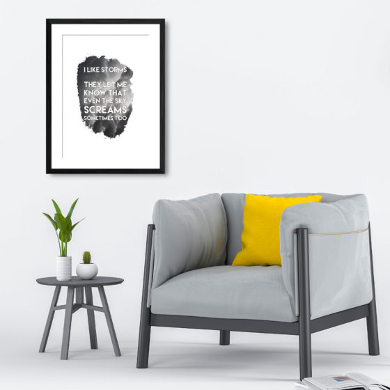 I Like Storms Quote Print - Image 4