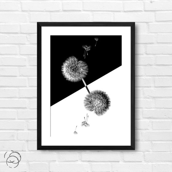 Inverted Blooming Dandelion Print