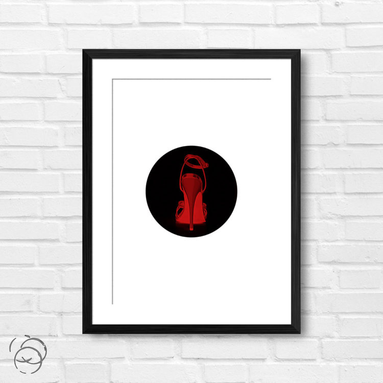 Inverted Red Sexy High Heel Shoe Print